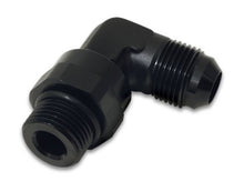 Load image into Gallery viewer, Vibrant -12AN Male Flare to Male -12AN ORB Swivel 90 Degree Adapter Fitting - Anodized Black Fittings Vibrant
