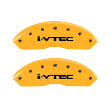 Load image into Gallery viewer, MGP 4 Caliper Covers Engraved Front &amp; Rear i-Vtec Yellow finish black ch Caliper Covers MGP
