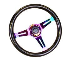 Load image into Gallery viewer, NRG Classic Wood Grain Steering Wheel (350mm) Black Sparkle/Galaxy Color w/Neochrome 3-Spoke Steering Wheels NRG
