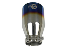 Load image into Gallery viewer, aFe Mach Force XP 304 Stainless Steel Clamp-On Exhaust Tip 2.5in Inlet / 4in Outlet - Blue Flame Tips aFe
