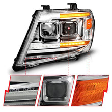Load image into Gallery viewer, ANZO 09-20 Nissan Frontier Chrome Projector Plank Style DRL w/ Switchback &amp; Sequential LED DRL Headlights ANZO
