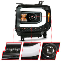 Load image into Gallery viewer, ANZO GMC SIERRA 1500 14-15 2500H/15-19 Projector Headlight Plank Style Black w/ Switchback (Halogen) Headlights ANZO
