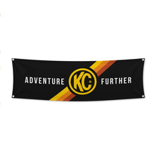Load image into Gallery viewer, KC HiLiTES 17in. x 60in. Banner - Black w/Yellow Stickers/Decals/Banners KC HiLiTES   
