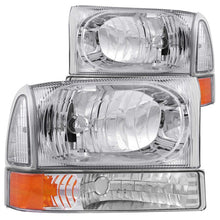 Load image into Gallery viewer, ANZO 2000-2004 Ford Excursion Crystal Headlights Chrome w/ Corner Lights 2pc Headlights ANZO
