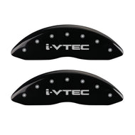 MGP 4 Caliper Covers Engraved Front & Rear I-Vtec Black Finish Silver Char 2017 Acura MDX Caliper Covers MGP