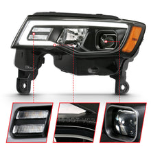 Load image into Gallery viewer, ANZO 2017-2018 Jeep Grand Cherokee Projector Headlights w/ Plank Style Switchback - Black w/ Amber Headlights ANZO
