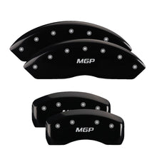 Load image into Gallery viewer, MGP 4 Caliper Covers Engraved Front &amp; Rear MGP Black Finish Silver Char 2009 Toyota Fj Cruiser Caliper Covers MGP

