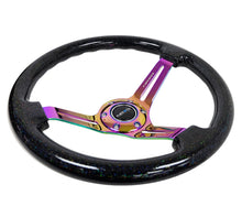 Load image into Gallery viewer, NRG Reinforced Steering Wheel (350mm / 3in. Deep) Blk Multi Color Flake w/ Neochrome Center Mark Steering Wheels NRG

