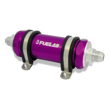 Load image into Gallery viewer, Fuelab 828 In-Line Fuel Filter Long -8AN In/Out 6 Micron Fiberglass - Purple Fuel Filters Fuelab
