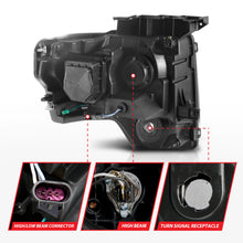Load image into Gallery viewer, ANZO 2009-2014 Ford F-150 Projector Light Bar H.L Black Amber Headlights ANZO
