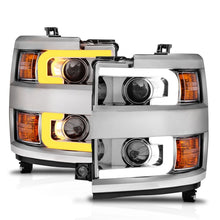 Load image into Gallery viewer, ANZO Projector Headlights 15-17 Chevrolet Silverado 2500HD / 3500HD Chrome w/ Chrome Rim Headlights ANZO
