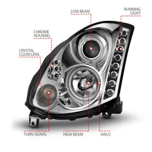 Load image into Gallery viewer, ANZO 2003-2007 Infiniti G35 Projector Headlights w/ Halo Chrome (CCFL) (HID Compatible) Headlights ANZO
