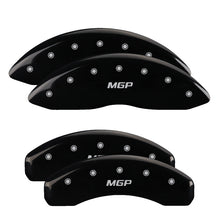 Load image into Gallery viewer, MGP 4 Caliper Covers Engraved Front &amp; Rear MGP Black Finish Silver Char 2017 Hyundai Veloster Caliper Covers MGP
