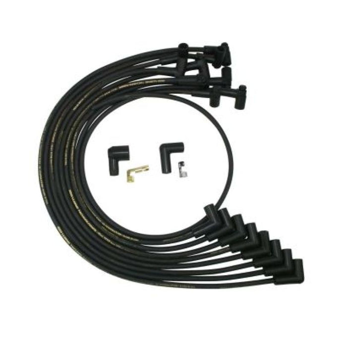 Moroso Chevrolet Small Block HEI Over V/C Unsleeved 90 Degree Mag Tune Ignition Wire Set - Black Spark Plug Wire Sets Moroso   