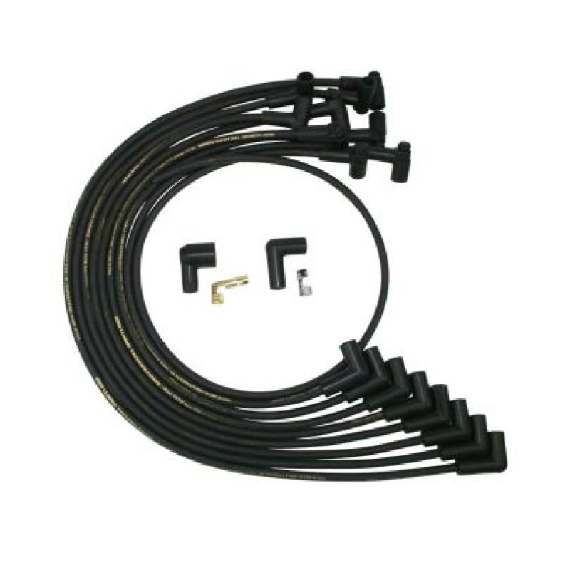 Moroso Chevrolet Small Block HEI Over V/C Unsleeved 90 Degree Mag Tune Ignition Wire Set - Black Spark Plug Wire Sets Moroso
