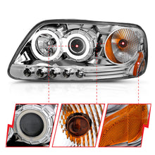 Load image into Gallery viewer, ANZO 1997.5-2003 Ford F-150 Projector Headlights w/ Halo Chrome 1pc Headlights ANZO
