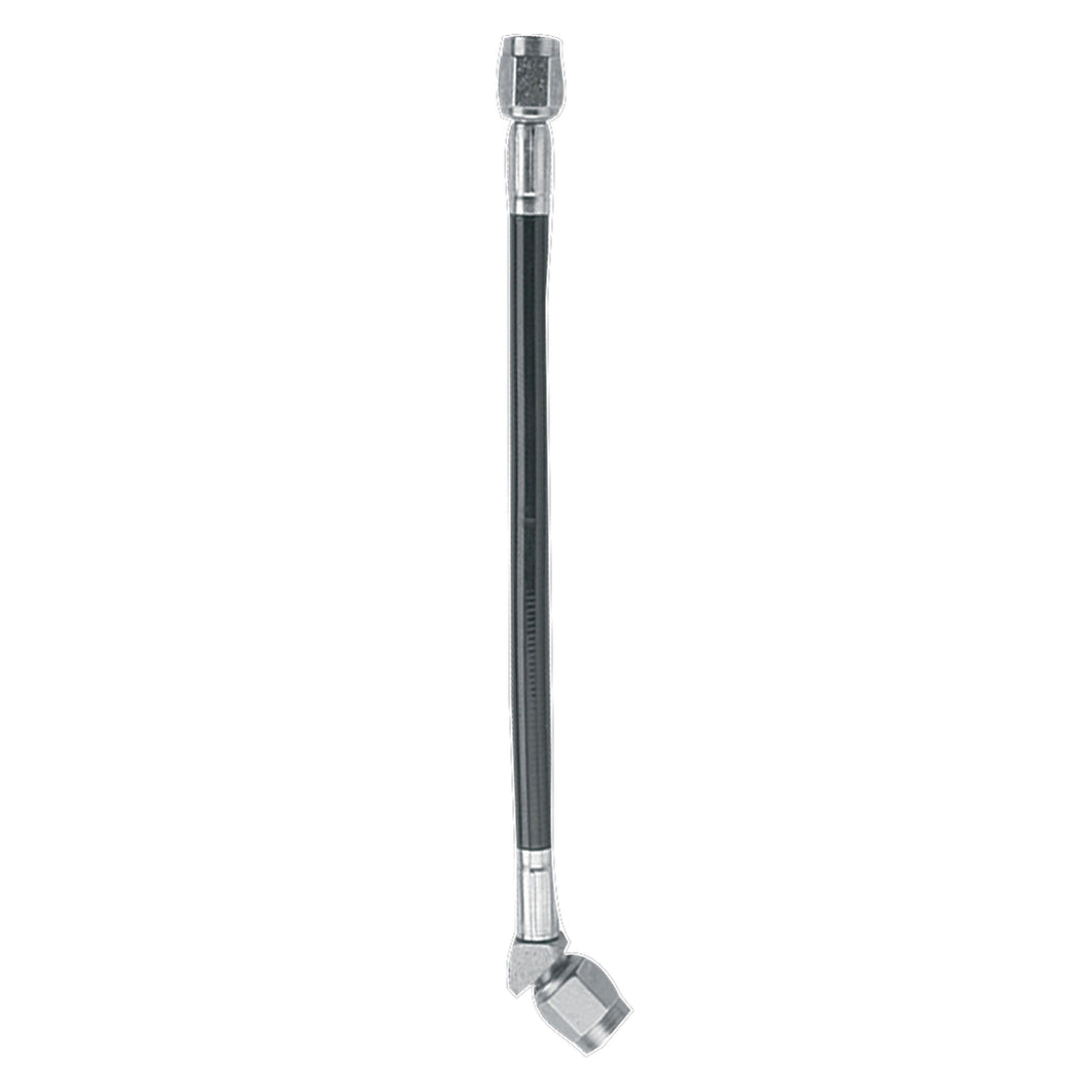 Fragola -3AN Black Covered Assembly Straight x 45 Degree 14in Brake Line Kits Fragola