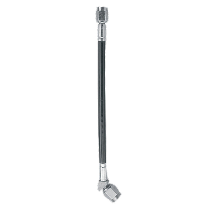 Fragola -3AN Black Covered Assembly Straight x 45 Degree 12in Brake Line Kits Fragola