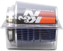 Load image into Gallery viewer, K&amp;N Universal Air Filter Chrome Round Tapered Blue - 4in Flange ID x 1.125in Flange Length x 5.5in H Air Filters - Universal Fit K&amp;N Engineering   
