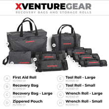 Load image into Gallery viewer, Go Rhino XVenture Gear Tool Roll Large (7x7in. Closed) 12oz Waxed Canvas - Black Cargo Boxes &amp; Bags Go Rhino
