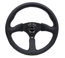 Load image into Gallery viewer, NRG Reinforced Steering Wheel (350mm / 2.5in. Deep) Blk Leather Comfort Grip w/5mm Matte Blk Spokes Steering Wheels NRG
