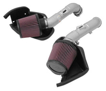 Load image into Gallery viewer, K&amp;N 14-15 Infiniti Q50 3.7L V6 Dual Silver Typhoon Short Ram Intakes Cold Air Intakes K&amp;N Engineering   

