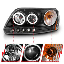 Load image into Gallery viewer, ANZO 1997-2003 Ford F-150 Projector Headlights w/ Halo Black (CCFL) Headlights ANZO
