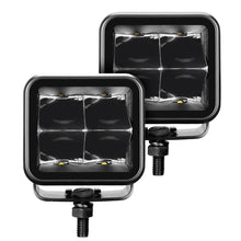 Load image into Gallery viewer, Go Rhino Xplor Blackout Series Cube LED Spot Light Kit (Surface/Threaded Stud Mnt) 3x3 - Blk (Pair) Light Bars &amp; Cubes Go Rhino   
