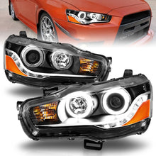 Load image into Gallery viewer, ANZO 2008-2015 Mitsubishi Lancer Projector Headlights w/ Halo Black (CCFL) Headlights ANZO
