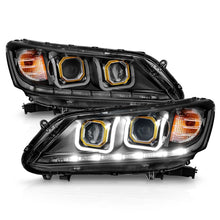 Load image into Gallery viewer, ANZO 2013-2015 Honda Accord Projector Headlights w/ U-Bar Black Headlights ANZO
