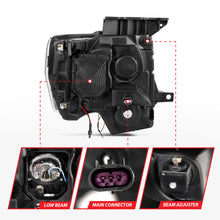 Load image into Gallery viewer, ANZO 2009-2014 Ford F-150 Projector Headlights w/ U-Bar Switchback Black w/ Amber Headlights ANZO
