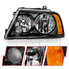 Load image into Gallery viewer, ANZO 2003-2006 Lincoln Navigator Crystal Headlights Black Headlights ANZO
