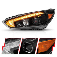 Load image into Gallery viewer, ANZO 15-18 Ford Focus Projector Headlights - w/ Light Bar Switchback Black Housing Headlights ANZO
