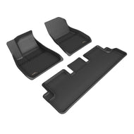 3D MAXpider 20-22 Tesla Model 3 Kagu 1st & 2nd Row Floormats - Black Floor Mats - Rubber 3D MAXpider   