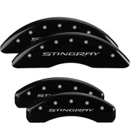 MGP 4 Caliper Covers Engraved Front & Rear Stingray Black finish silver ch Caliper Covers MGP