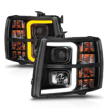Load image into Gallery viewer, ANZO 2007-2013 Chevrolet Silverado 1500 Projector w/ Light Bar Black Housing w/ Sequential Headlights ANZO
