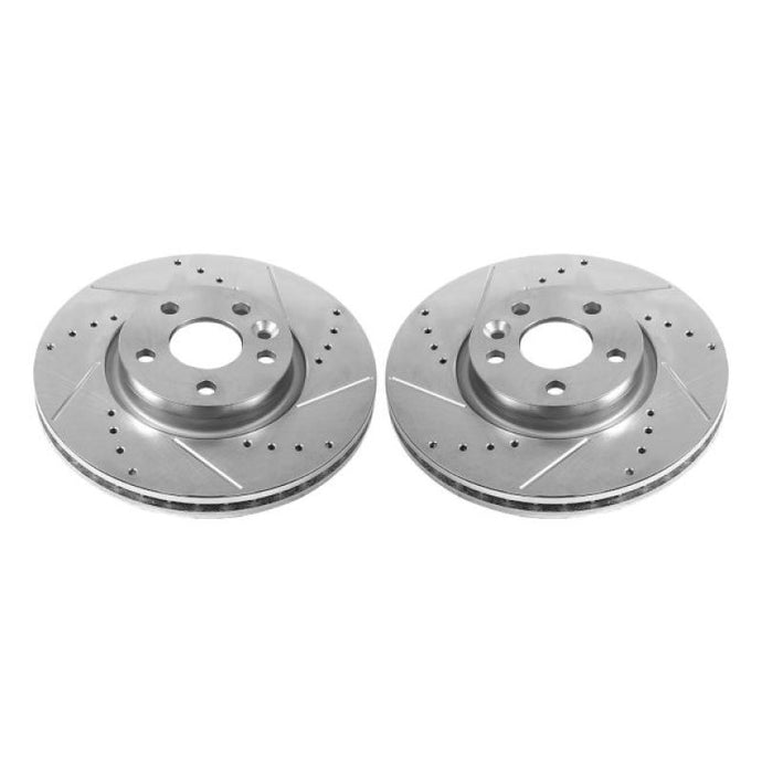Power Stop 12-15 Land Rover Range Rover Evoque Front Evolution Drilled & Slotted Rotors - Pair Brake Rotors - Slot & Drilled PowerStop
