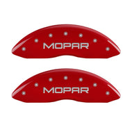 MGP Front set 2 Caliper Covers Engraved Front MOPAR Red finish silver ch Caliper Covers MGP