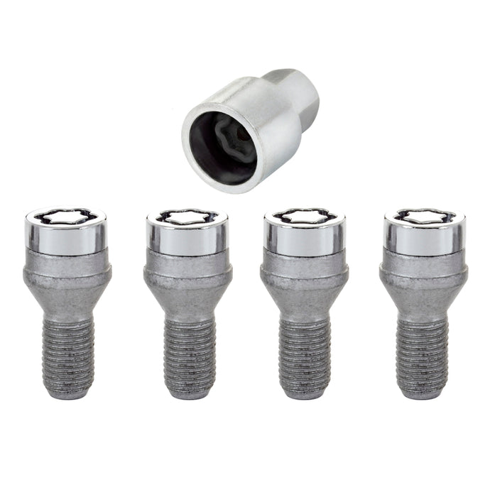 McGard Wheel Lock Bolt Set - 4pk. (Cone Seat) M12X1.5 / 21mm Hex / 18.2mm Shank Length - Chrome Wheel Bolts McGard