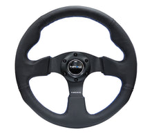 Load image into Gallery viewer, NRG Reinforced Steering Wheel (320mm) Black Leather w/Blue Stitching Steering Wheels NRG
