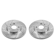 Power Stop 12-18 Fiat 500 Front Evolution Drilled & Slotted Rotors - Pair Brake Rotors - Slot & Drilled PowerStop