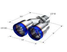 Load image into Gallery viewer, MBRP Universal T304 SS Dual Burnt End Tip 3.5in OD/2.5in Inlet Tips MBRP
