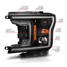 Load image into Gallery viewer, ANZO 2018-2020 Ford F-150 Projector Headlight w/ Plank Style Switchback Black Housing Headlights ANZO
