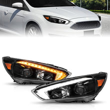 Load image into Gallery viewer, ANZO 15-18 Ford Focus Projector Headlights - w/ Light Bar Switchback Black Housing Headlights ANZO
