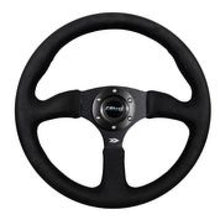 Load image into Gallery viewer, NRG Reinforced Steering Wheel (350mm / 2.5in. Deep)Blk Alcantara Comfort Grip w/4mm Matte Blk Spokes Steering Wheels NRG
