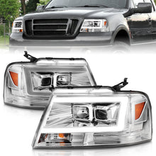 Load image into Gallery viewer, ANZO 2004-2008 Ford F-150 Projector Headlights w/ Light Bar Chrome Housing Headlights ANZO
