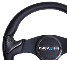 Load image into Gallery viewer, NRG Carbon Fiber Steering Wheel (350mm) Blk Frame Blk Stitching w/Rubber Cover Horn Button Steering Wheels NRG
