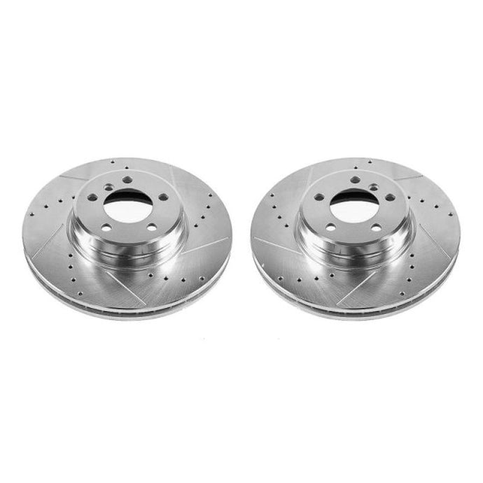 Power Stop 03-05 Land Rover Range Rover Front Evolution Drilled & Slotted Rotors - Pair Brake Rotors - Slot & Drilled PowerStop