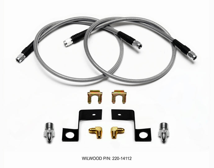 Wilwood Flexline Kit 30 inch -3 3/8-24 IF 1/8 NPT 90 Degree Brake Line Kits Wilwood