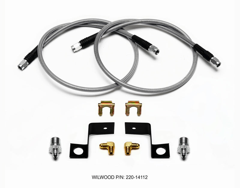 Wilwood Flexline Kit 30 inch -3 3/8-24 IF 1/8 NPT 90 Degree Brake Line Kits Wilwood